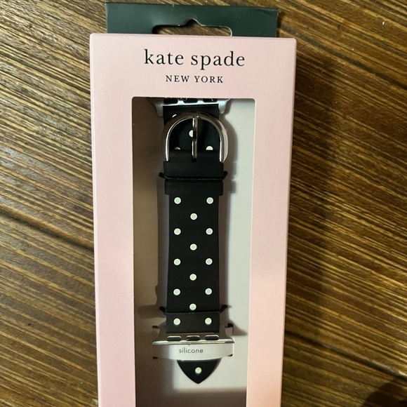 kate spade new york black white dot print 20mm Silicone Apple Watch Band::NIB::
